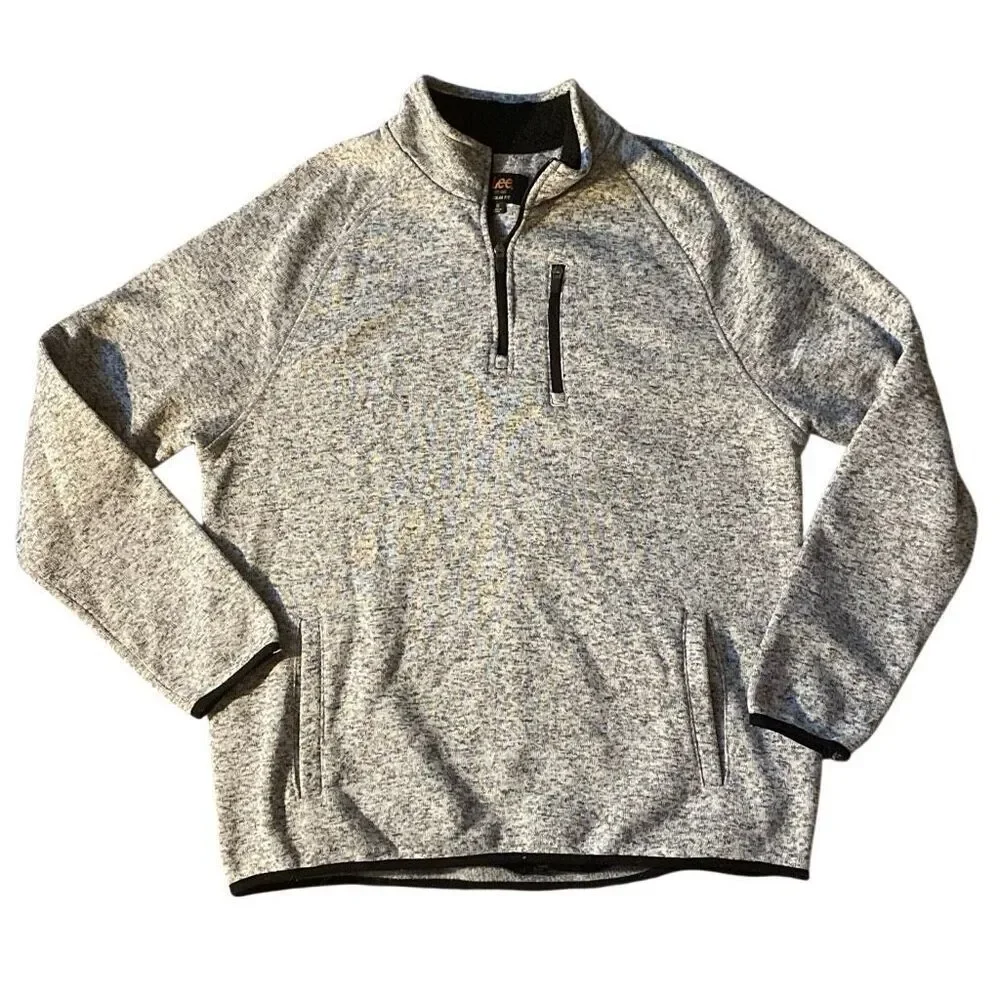 Lee Mens Size XL Regular Fit Black Collard 1/4 Quarter Zip Pullover Jacket
